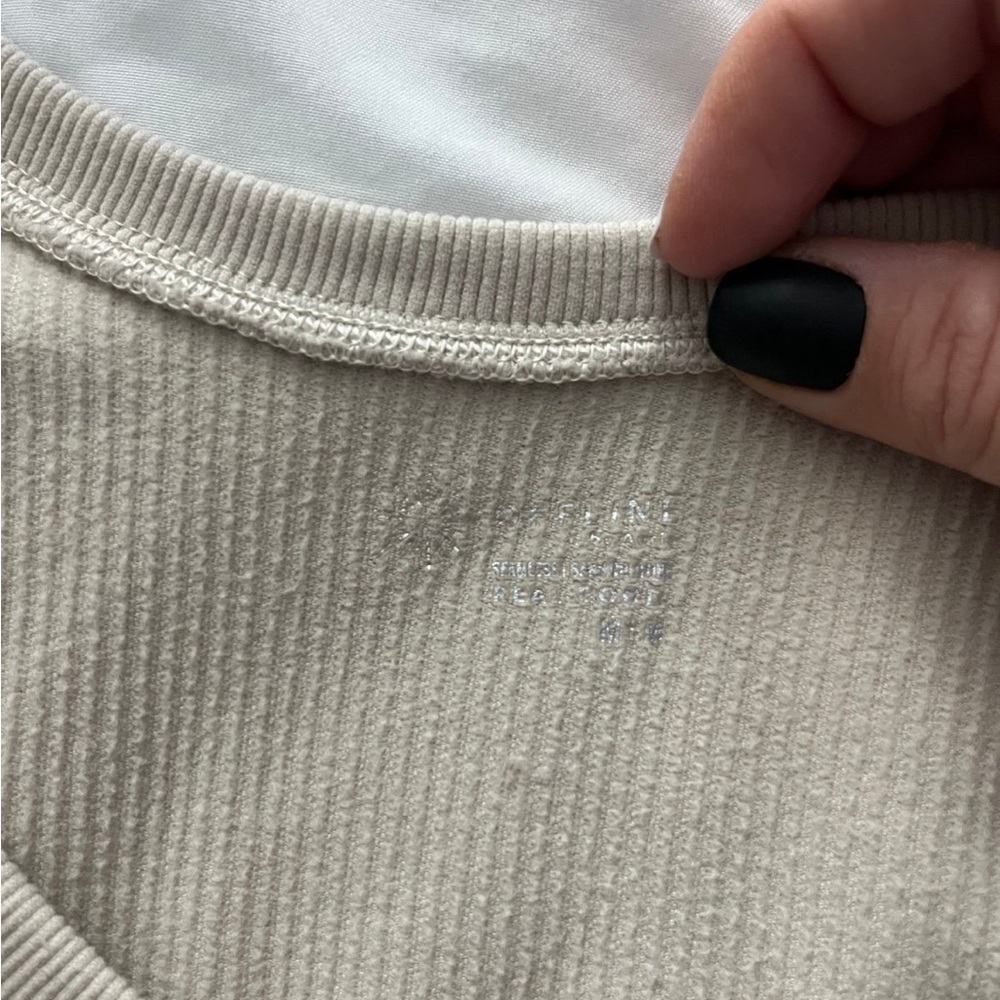 Beige Ribbed Women's Top - Picture 2 of 3